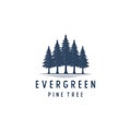 Rustic Retro Vintage Evergreen, Pines, Spruce, Cedar trees logo design inspiration