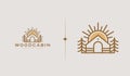 Rustic Retro Vintage Wooden Barn Farm logo Illustration. Universal creative premium symbol. Vector sign icon logo template. Vector Royalty Free Stock Photo