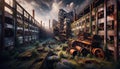 Rustic Revival: AI Generated Depiction of Post-Apocalyptic Building Enveloped by Nature\'s Renewal