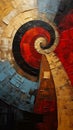 Rustic Rhapsody: A Multicolored Spiral of Paint and Plaster with