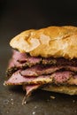 Rustic roast beef sandwich Royalty Free Stock Photo