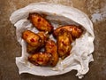 Rustic roasted buffalo chicken wing Royalty Free Stock Photo