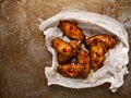 Rustic roasted buffalo chicken wing Royalty Free Stock Photo