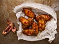 Rustic roasted buffalo chicken wing Royalty Free Stock Photo