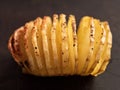 Rustic roasted hasselback potato gratin