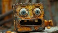 Rustic Robot: A Glimpse into a Mechanical Past, Expressing Surprise