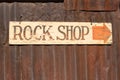 Rustic rock shop sign Royalty Free Stock Photo