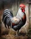 Rustic Rooster: A Stunning Illustration of Bolivian Beauty on a Royalty Free Stock Photo