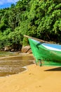 Rustic rowing canoe used for fishing