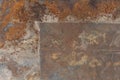 Rustic rusty metal. Black wall texture grunge abstract background. Dark wall red. Royalty Free Stock Photo