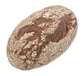 Rustic rye bread loaf isolated on white background, full depth of field Royalty Free Stock Photo