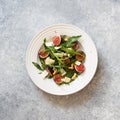 Rustic salad with figs, arugula , goat cheese and cashew