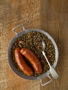 Rustic sausage with lentil