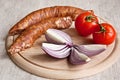 Rustic sausages Royalty Free Stock Photo