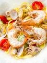 Rustic seafood pasta papillote