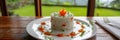 Rustic setting arroz com amendoas e creme de damasco on white plate in all its glory Royalty Free Stock Photo