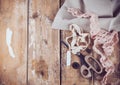 Rustic sewing background