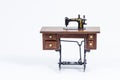 Rustic sewing machine table Royalty Free Stock Photo