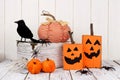 Rustic shabby chic Halloween decor Royalty Free Stock Photo