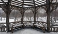 Rustic shelter in Central Park Royalty Free Stock Photo