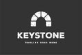 Rustic Simple Minimalist Keystone Canal Brick Bridge or Waterway Logo Design Vector