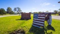 Rustic sisters antiques street sale at Route 66 - STROUD - OKLAHOMA - OCTOBER 16, 2017