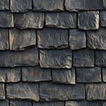 Rustic slate stone wall texture with irregular rectangular patterns aligning for architectural designs Royalty Free Stock Photo
