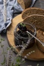 Rustic snack - wholemeal bread and home made jam