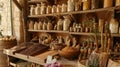 A rustic stall selling traditional blends of es and herbs handcrafted by local artisans and steeped in centuries of