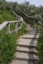 Rustic Steps Into The Dunes Royalty Free Stock Photo