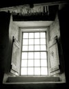 rustic shaker stone barn window interior