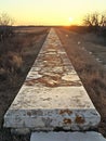 Rustic Stone Pathway Leading to the Horizon at Sunset Beautiful Countryside Royalty Free Stock Photo
