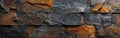 Rustic Stone Slate Tiles Texture Background Banner Panorama in Black and Brown Rusty Tones Royalty Free Stock Photo