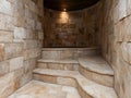 Rustic stone staircase in cozy alcove Royalty Free Stock Photo