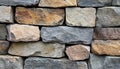 Rustic Stone Wall Texture Background Featuring Varied Colors and Rough Surfaces for Design Projects Royalty Free Stock Photo