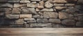 Rustic Stone Wall and Wooden Floor Background Royalty Free Stock Photo