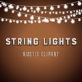 Rustic String Lights Background Royalty Free Stock Photo