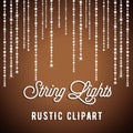 Rustic String Lights Background Royalty Free Stock Photo