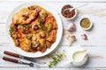 Rustic style of Chicken Marsala on a plate Royalty Free Stock Photo