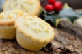 Rustic style christmas mince pies Royalty Free Stock Photo