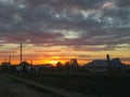 Rustic sunset in the garden in Russia