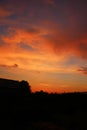 Rustic sunset in scarlet colors