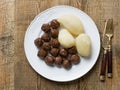 Rustic swedish meatball and potato Royalty Free Stock Photo