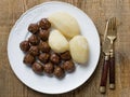 Rustic swedish meatball and potato Royalty Free Stock Photo