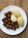 Rustic swedish meatball and potato