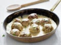 Rustic swedish meatballs in a pan Royalty Free Stock Photo