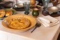 Rustic table with dishes