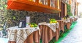 Rustic table in a narrow street in Sorrento Royalty Free Stock Photo