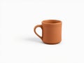 Rustic terracotta mug isolated on a clean white background Royalty Free Stock Photo