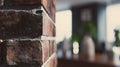 Close-up of rough brick wall blurred. Royalty Free Stock Photo
